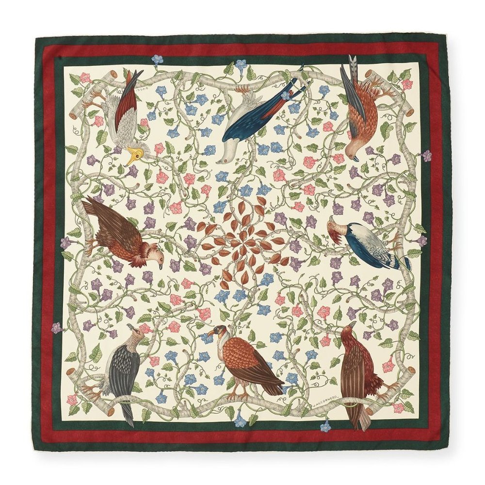 Gucci Floral Condo Crespo Pocket Square in White - Picture 2 of 8